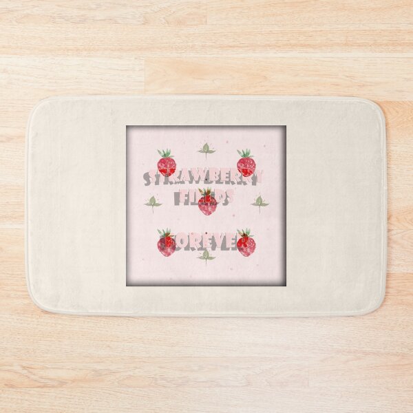 Item preview, Strawberry Fields Forever quote light pink little berries print designed and sold by HandmadeMood.