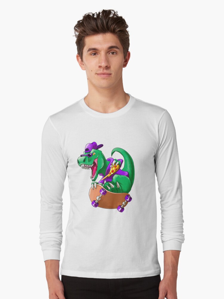 Thumbnail 1 of 5, Long Sleeve T-Shirt, Radical Boarding T-Rex! designed and sold by slifer.