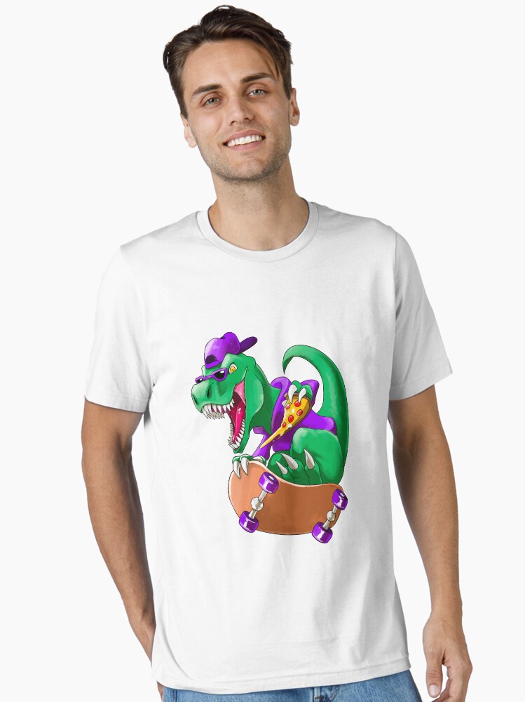 Thumbnail 1 of 7, Essential T-Shirt, Radical Boarding T-Rex! designed and sold by slifer.