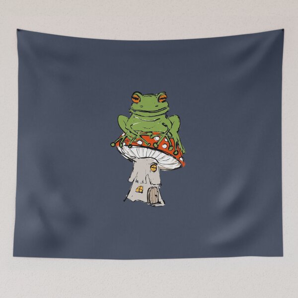 Item preview, happy frog on fly agaric designed and sold by kobyakov.