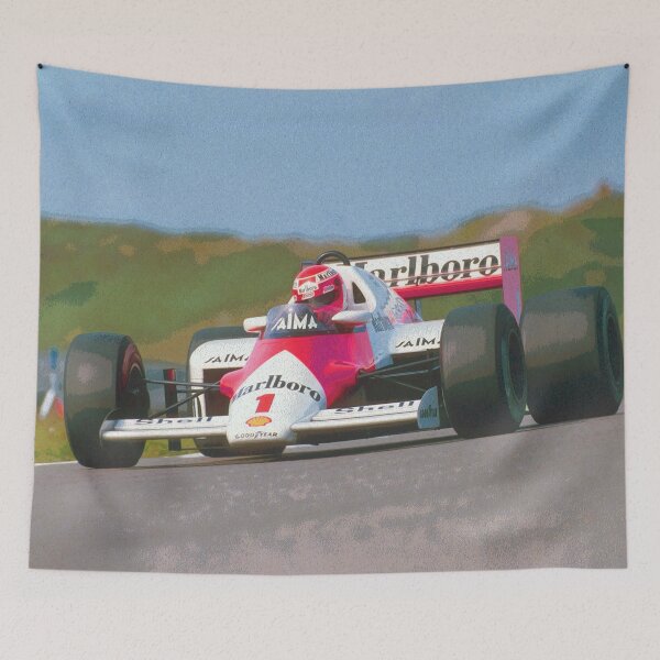 Item preview, Niki Lauda racing his 1985 F1 MP4 2 racecar designed and sold by Rodissimus1984.