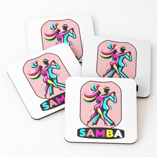 Item preview, SAMBA dance couple with text - color illustration minimal designed and sold by AD-Digital-Art.