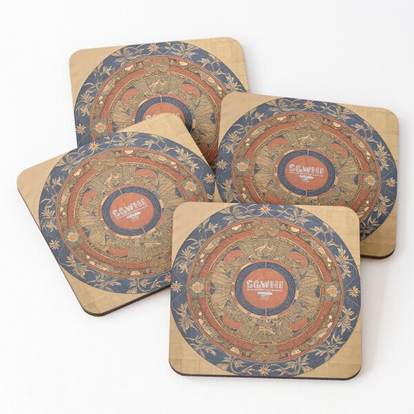Item preview, Silver Grey White heir inspiration, blue & Orange round flower pattern designed and sold by markyboyce247.