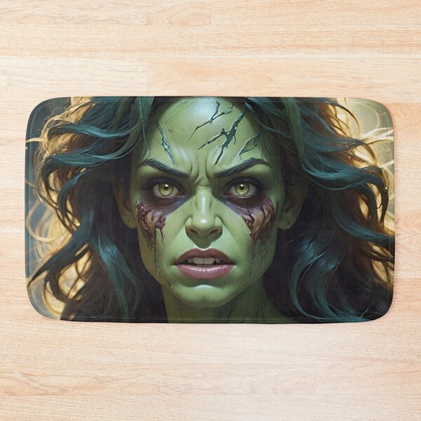 Item preview, Green Mutant Alien Superhero Zombie Woman designed and sold by TheArtOfPat.