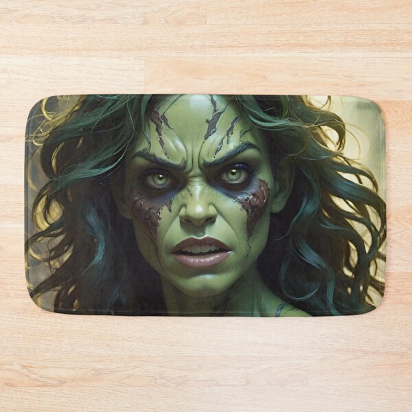 Item preview, Green Mutant Alien Superhero Zombie Woman designed and sold by TheArtOfPat.