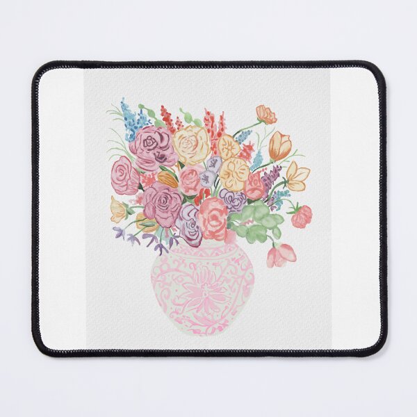 Item preview, Watercolor Flowers in Pink Ginger Vase designed and sold by Kate Boone.
