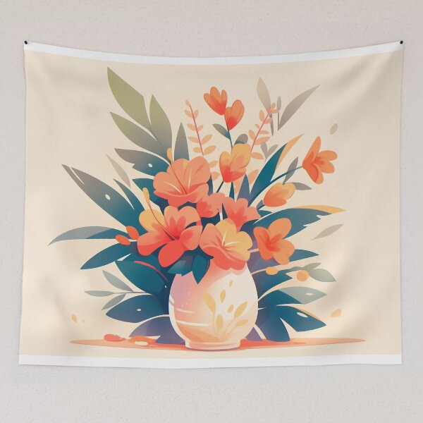 Artikelvorschau, Tropische Blumen in Vase - Sommerillustration entworfen und verkauft von Mauro  Brito.
