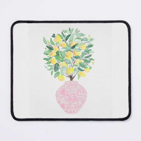Item preview, Watercolor Lemon Tree Plant in Pink Ginger Vase designed and sold by Kate Boone.