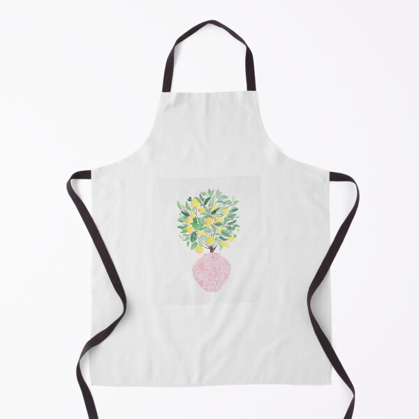 Item preview, Watercolor Lemon Tree Plant in Pink Ginger Vase designed and sold by Kate Boone.