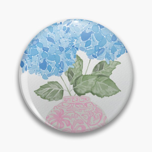 Item preview, Watercolor Hydrangeas in Pink Ginger Vase  designed and sold by Kate Boone.