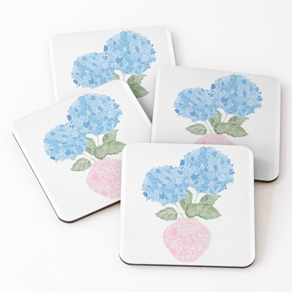 Item preview, Watercolor Hydrangeas in Pink Ginger Vase  designed and sold by Kate Boone.