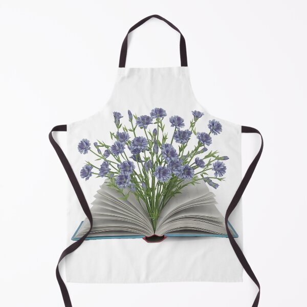 Item preview, Open Book and little blue flowers designed and sold by The Digital Compass.