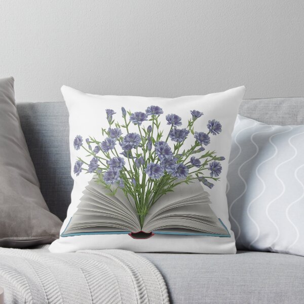 Item preview, Open Book and little blue flowers designed and sold by The Digital Compass.