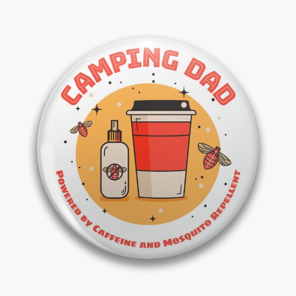 Aperçu de l'œuvre Camping Dad, alimenté par de la caféine et un anti-moustique créée et vendue par CachedThreads.