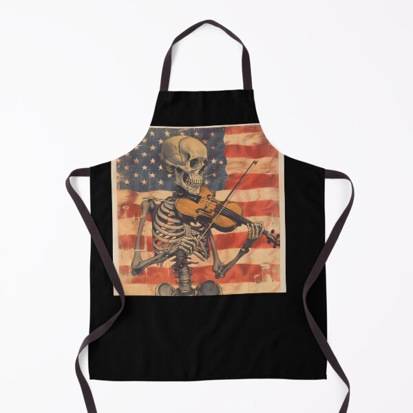 Item preview, Vintage Skeleton Playing Violin American Flag Art T-Shirt Sticker Magnet Wall Art Tote Bag Unique Gothic Decor Gift designed and sold by MiracleROLArt.