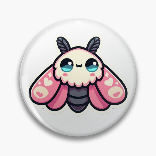 Item preview, Kawaii pink moth designed and sold by Cloudlilyart.
