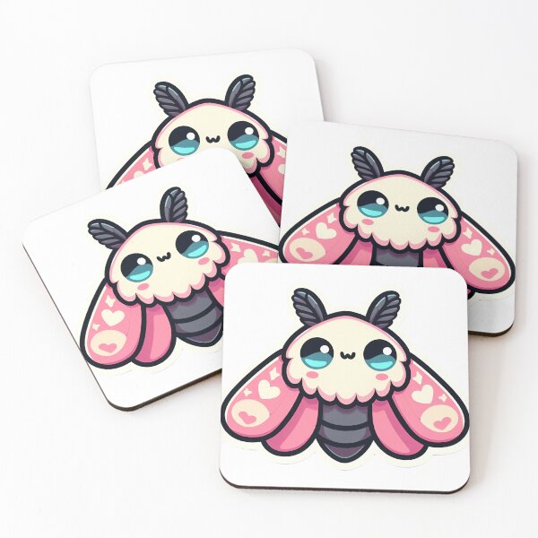 Item preview, Kawaii pink moth designed and sold by Cloudlilyart.