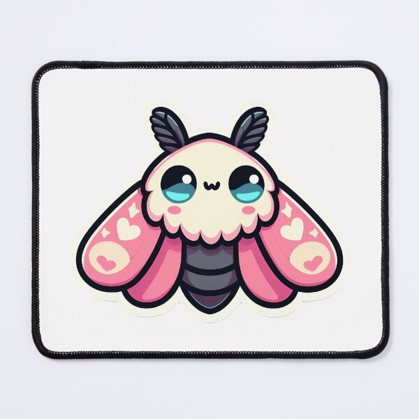 Item preview, Kawaii pink moth designed and sold by Cloudlilyart.
