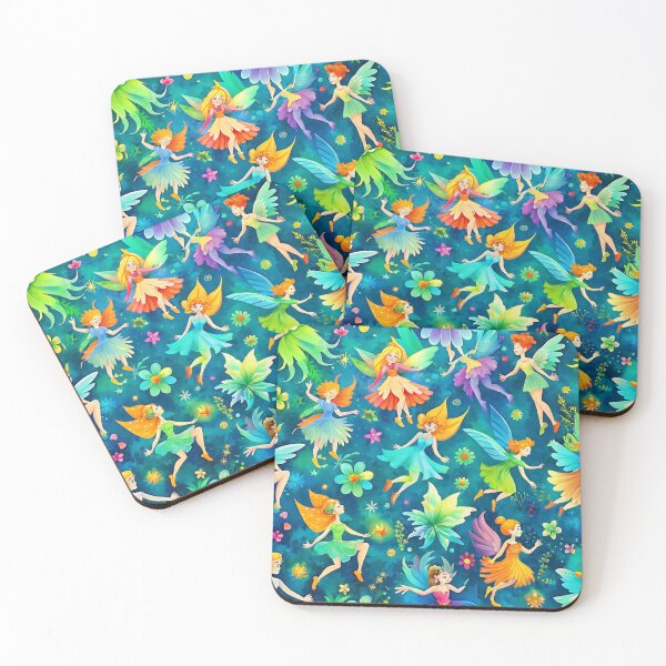Item preview, Colorful Fairies and Flowers of the Enchanted Forest - Seamless Pattern #2 designed and sold by Second Draft Visuals.