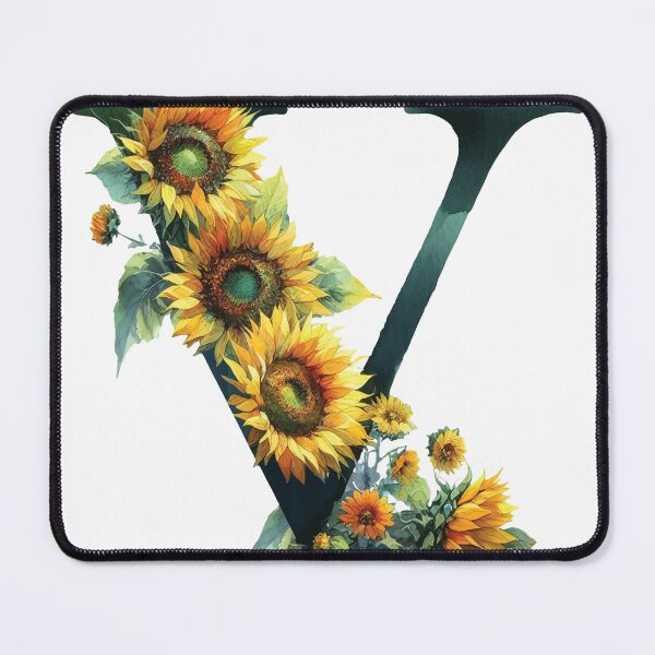 SUNFLOWER LETTER V Mouse Pad