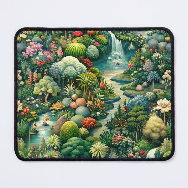 Item preview, Winding Streams and Crystal Waterfalls in the Enchanted Forest Realm - Seamless Pattern #3 designed and sold by Second Draft Visuals.