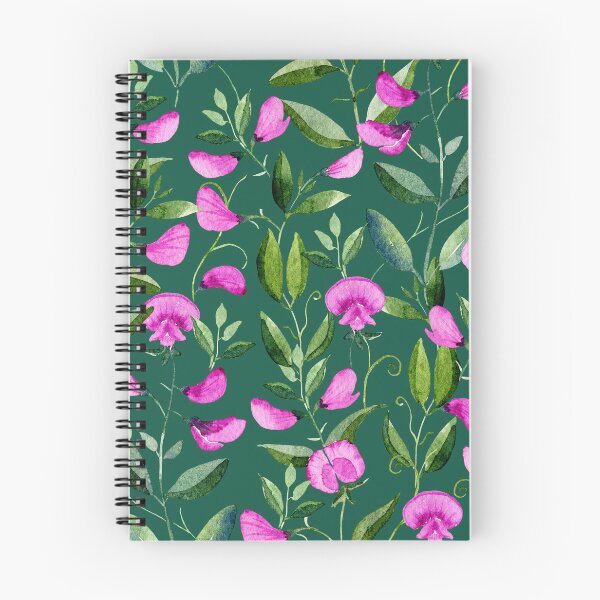 Item preview, Watercolor Sweet Peas Pattern (Green Background) designed and sold by andrebalest.art.