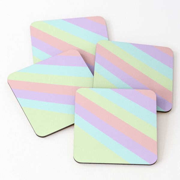 Aperçu de l'œuvre Lignes de dégradé de rayures diagonales de transition arc-en-ciel pastel créée et vendue par Alchemy-A-La-G.
