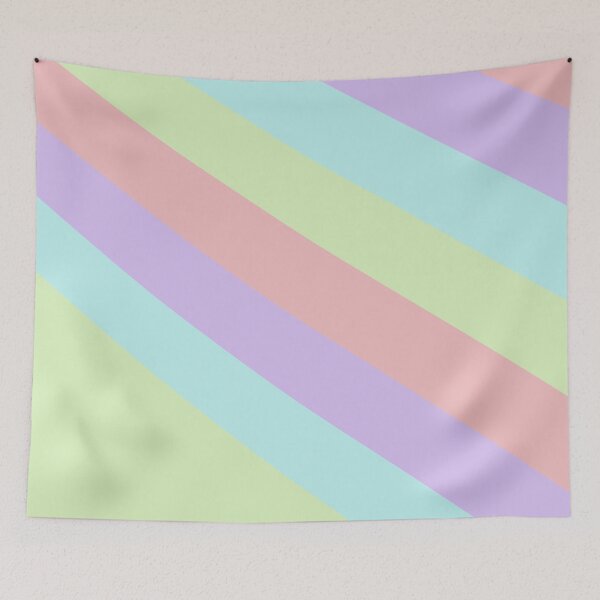 Aperçu de l'œuvre Lignes de dégradé de rayures diagonales de transition arc-en-ciel pastel créée et vendue par Alchemy-A-La-G.