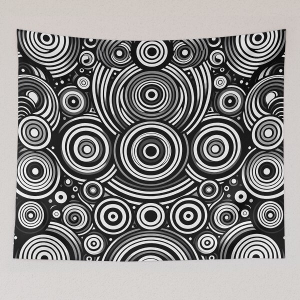 Item preview, Monochrome Vortex,a complex pattern consisting of numerous concentric circles designed and sold by aminz4.