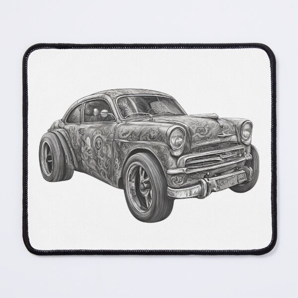 Item preview, Vintage Black and White Car | Classic Automotive Sketch | Nostalgic Art designed and sold by Epic--Art.