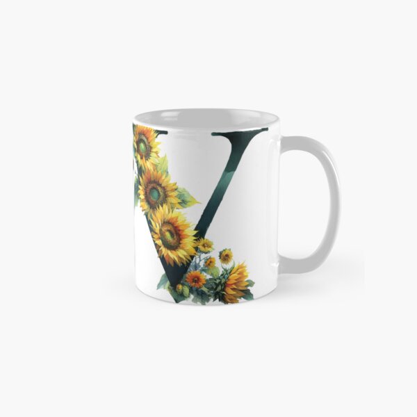 SUNFLOWER LETTER V Classic Mug