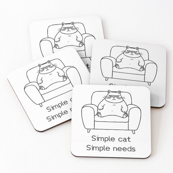 Item preview, Cartoon cat series. Simple cat simple needs. Black text designed and sold by twisted-dot.
