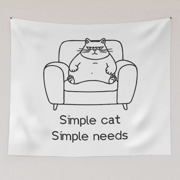 Item preview, Cartoon cat series. Simple cat simple needs. Black text designed and sold by twisted-dot.