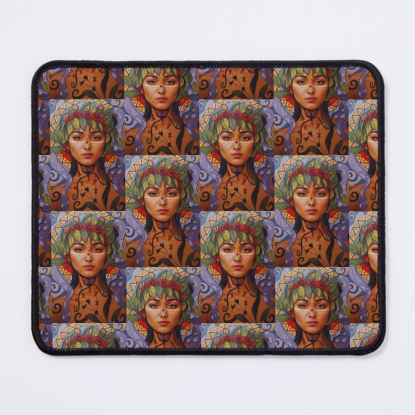 Item preview, "Elegant Portrait of Brazilian Indigenous Beauty" designed and sold by Prilidiarts.