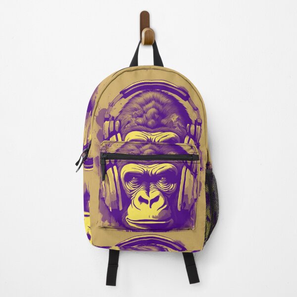 Item preview, Purple coloured tattoo steam punked Gorilla design - 6 on Golden background designed and sold by Elizabeth-Banks.