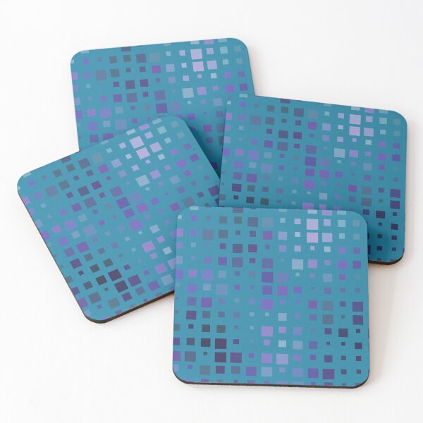 Item preview, Purple Gradient Tones Square Grid On Teal Backdrop designed and sold by Alchemy-A-La-G.