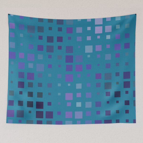Item preview, Purple Gradient Tones Square Grid On Teal Backdrop designed and sold by Alchemy-A-La-G.