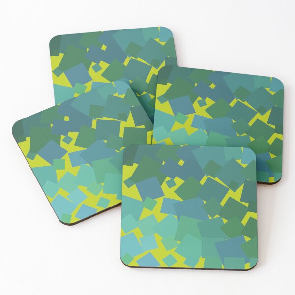 Item preview, Aqua Gradient Tones Spiraled Square Grid Yellow Abstract designed and sold by Alchemy-A-La-G.