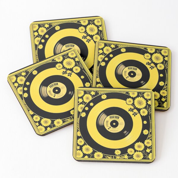 Item preview, Yellow Antique Cute Flower Record by Music Genius Art designed and sold by musicgeniusart.