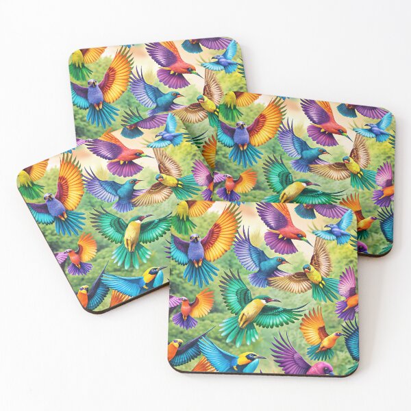 Item preview, Exotic and Magical Birds Flying Over the Enchanted Forest - Seamless Pattern #1 designed and sold by Second Draft Visuals.