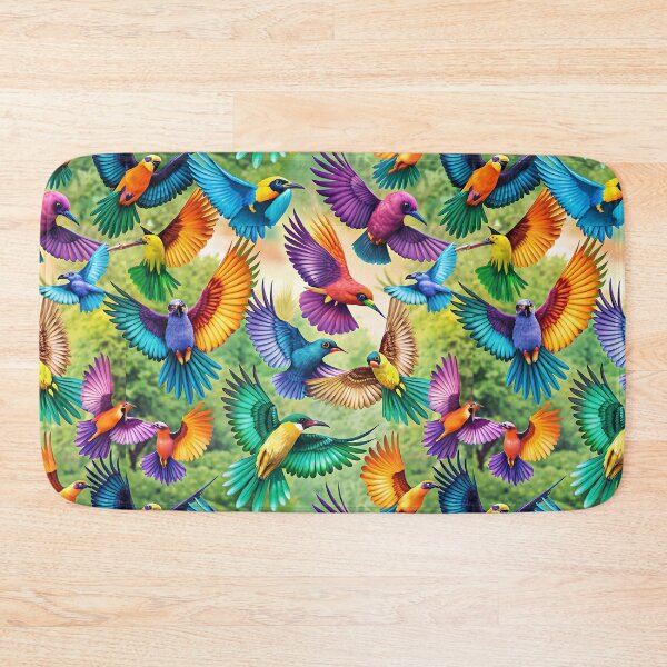 Item preview, Exotic and Magical Birds Flying Over the Enchanted Forest - Seamless Pattern #1 designed and sold by Second Draft Visuals.