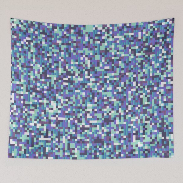 Item preview, Cerulean Blue Multicolor Square Cubes Abstract Camo Pattern designed and sold by Alchemy-A-La-G.