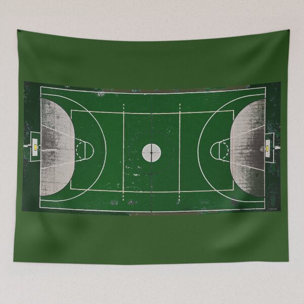 Item preview, Green Basketball Court Sports Team Fan Art designed and sold by Sharon Cummings Art.