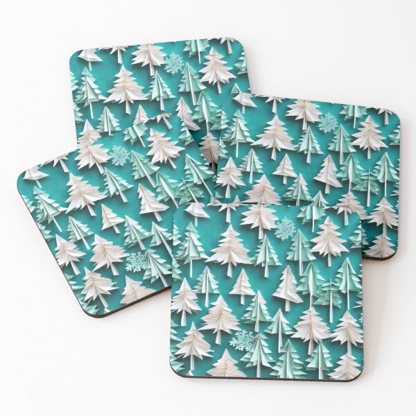 Item preview, Teal and White Christmas Trees designed and sold by scrappygrammy.