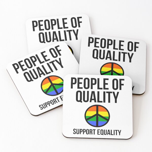 Item preview, People of quality support equality rainbow peace sign   designed and sold by Rachel the Artist .