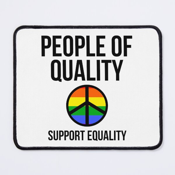 Item preview, People of quality support equality rainbow peace sign designed and sold by Rachel the Artist .