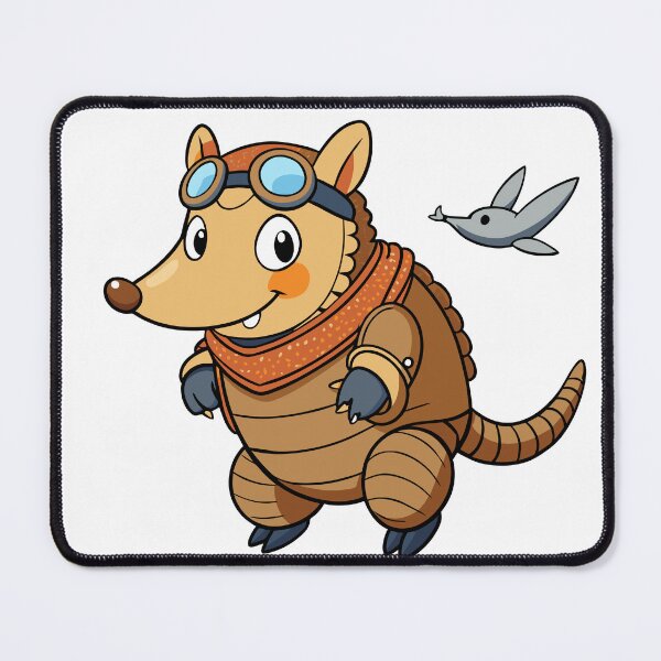 Item preview, Fluffy Armadillo in Goggles and Scarf designed and sold by omerfdln34.