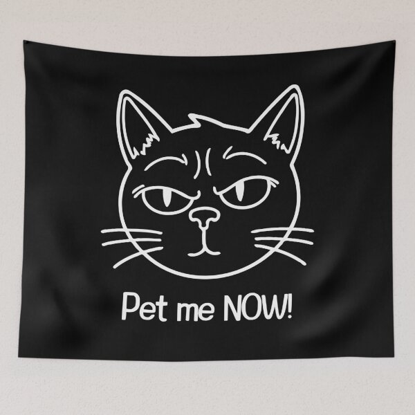 Item preview, Cartoon cat series. Pet me now! White text designed and sold by twisted-dot.