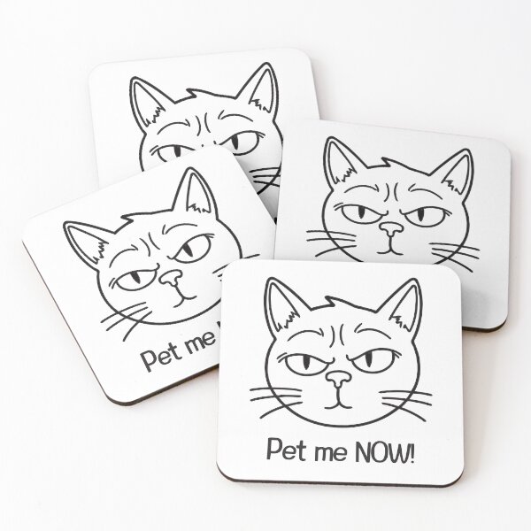 Item preview, Cartoon cat series. Pet me now! Black text designed and sold by twisted-dot.