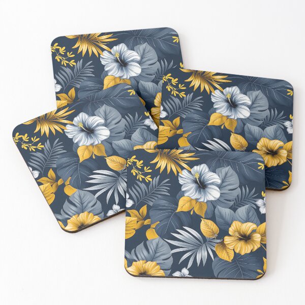 Item preview, Océano - Gold & Gray Tropical Flowers designed and sold by Oceano-Beach.